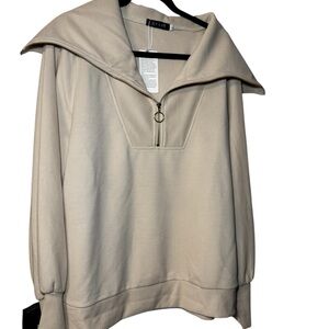 Beige V-Neck Sweater